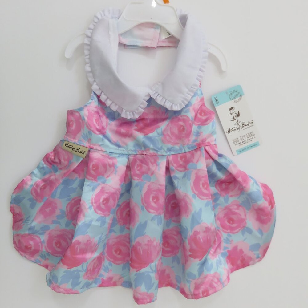 (#107) House of Barber Pet Apparel Dog Summer Floral Dress Size M